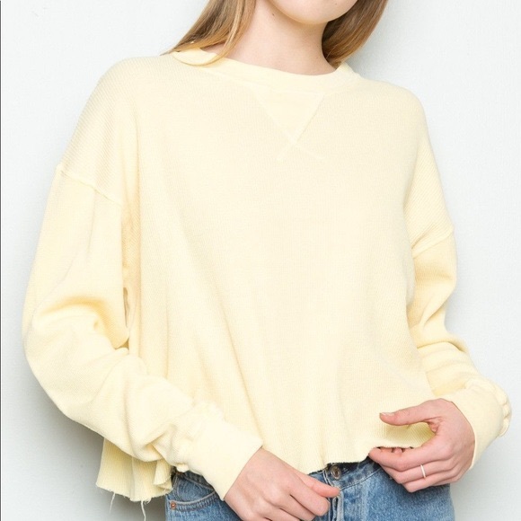 Brandy Melville Tops - Brandy Melville yellow thermal long sleeve